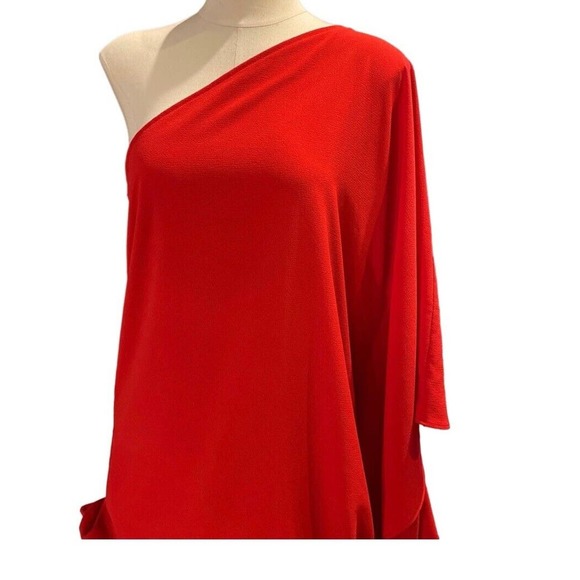 Vici Tops - Vici Orange One Shoulder Poncho Blouse Size Large Made In USA